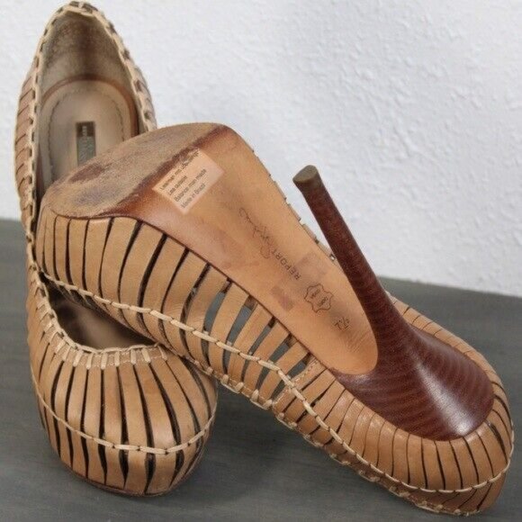 Report Signature Tan Calyer Platform Heels 7.5 - Picture 2 of 7